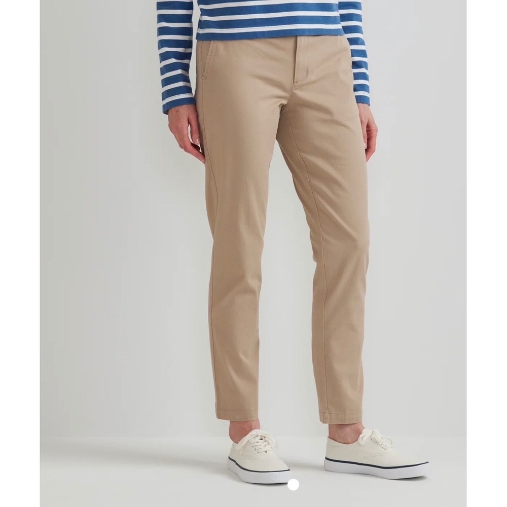 Eddie Bauer Legend Wash Boyfriend Pants Khaki Cloud Midrise Slim Chino 12 NEW